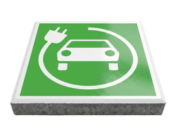 Dalle de signalisation - borne de recharge pour voiture &eacute;lectrique - 30 x 30 cm avec bord biseaut&eacute;