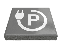 Dalle de signalisation - point de recharge pour véhicules électriques - 30 x 30 cm avec bord biseauté