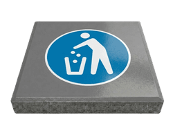 Dalle de signalisation - utilisez la poubelle - 30 x 30 cm avec bord biseaut&eacute;