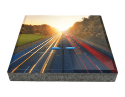 Dalle de signalisation personnalis&eacute;e avec votre photo - 30 x 30 cm avec bord biseaut&eacute;