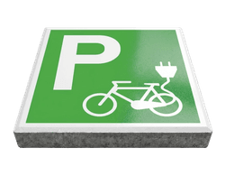 Dalle de signalisation - point de recharge pour vélo - 30 x 30 cm avec bord biseauté