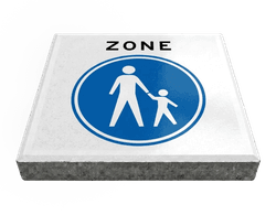 Dalle de signalisation - zone pi&eacute;tonne - 30 x 30 cm avec bord biseaut&eacute;
