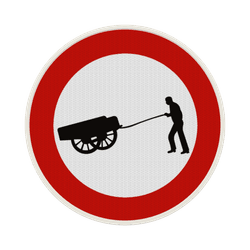 Panneau G2000 - C17 - Acc&egrave;s interdit aux conducteurs de charrettes &agrave; bras