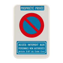 Panneau E1 &ndash; Stationnement Interdit &ndash; Parking Priv&eacute; &ndash; Acc&egrave;s Interdit