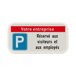 Panneau de stationnement 4:2 personnalis&eacute; &ndash; R&eacute;serv&eacute; aux visiteurs