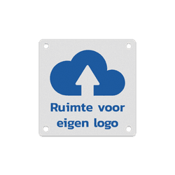 Routeplaatje aluminium 80x80x2m met afgeronde hoeken en beschermcoating