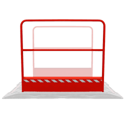 Passerelle en plastique avec garde-corps - Rouge - 1700x1000mm