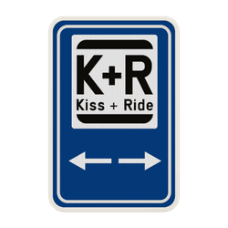 Panneau de stationnement Kiss&Ride + Fl&egrave;ches