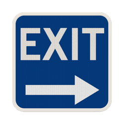 Panneau d&rsquo;information EXIT avec fl&egrave;che