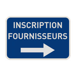Panneau d'information - Inscription fournisseur