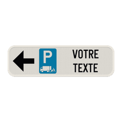 panneau d'information fl&egrave;ch&eacute; - Chargement et d&eacute;chargement - Texte personnalis&eacute;