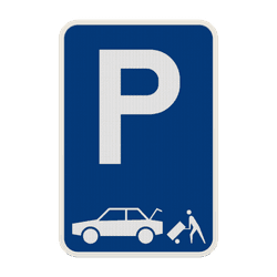 Panneau de stationnement E9 - Chargement et d&eacute;chargement de la voiture