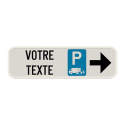 panneau d'information fl&egrave;ch&eacute; - Chargement et d&eacute;chargement - Texte personnalis&eacute;