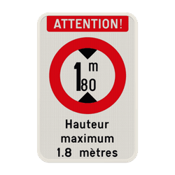 Panneau combin&eacute; - Hauteur maximum