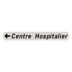 Panneau G2000 - F34a - Signal de direction &agrave; proximit&eacute; des &eacute;quipements et &eacute;tablissements publics ou d'int&eacute;r&ecirc;t g&eacute;n&eacute;ral (gauche)