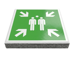 Dalle de signalisation - point de rassemblement - 30 x 30 cm avec bord biseaut&eacute;