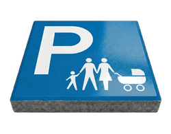 Dalle de signalisation - place de parking famille - 30 x 30 cm avec bord biseaut&eacute;