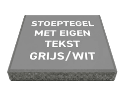 Stoeptegel met tekst grijs/wit (TS-ST_ETGW) - 30x30cm met facetrand