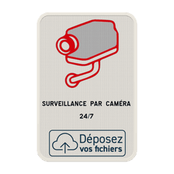 Surveillance par cam&eacute;ra - Texte et logo personnalis&eacute;
