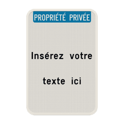Panneau de Texte Personnalisable avec Texte d'en-t&ecirc;te