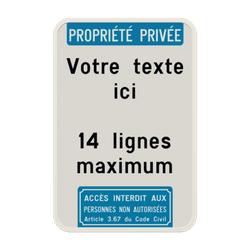 Panneau de Texte Personnalisable avec Texte d'en-t&ecirc;te + Pictogramme