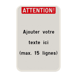 Panneau de Texte Personnalisable avec Texte d'en-t&ecirc;te Rouge