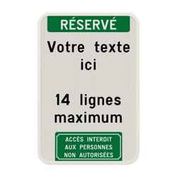 Panneau de Texte Personnalisable avec Texte d'en-t&ecirc;te et Pictogramme