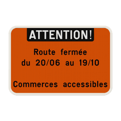 Panneau de Texte Personnalisable - Orientation Paysage Blanc/Orange