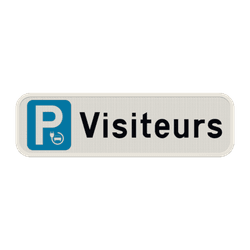 Panneau de stationnement - Visiteurs voiture &eacute;lectrique