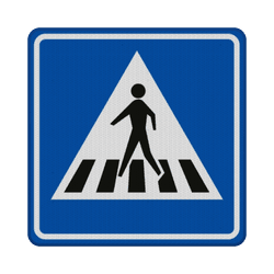 Verkeersbord zebrapad oversteekplaats voetgangers voetgangers RVV L02 - reflecterend