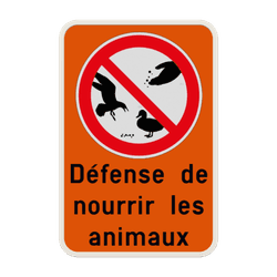 Panneau d'information - Interdiction de nourrir les animaux