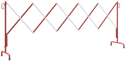 Schaarhek staal 4 meter rood/wit &ndash; opvouwbaar