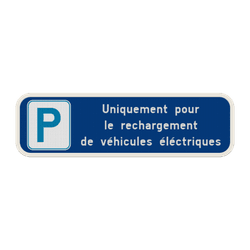 Panneau de stationnement &ndash; V&eacute;hicule &eacute;lectrique &ndash; 700x200mm