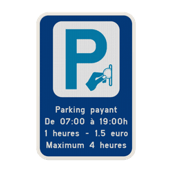 Panneau de stationnement - Parking payant avec votre texte personnalis&eacute;