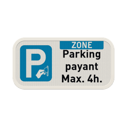 Panneau de stationnement - zone de stationnement payant - Texte personnalis&eacute;