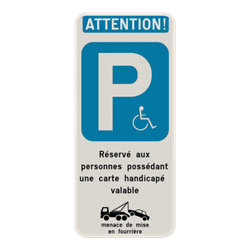 Panneau Handicap&eacute; Personnalisable &ndash; Stationnement PMR Sur Mesure