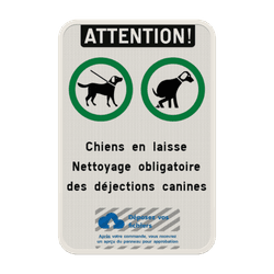 Panneau chien personnalisable avec 2 pictogrammes et logo