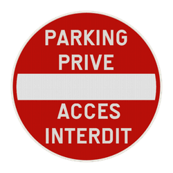 Panneau de signalisation - C1 - Parking priv&eacute; - Acc&egrave;s interdit