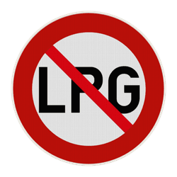 Panneau d'interdiction - Panneau d'interdiction - Entr&eacute;e interdite aux v&eacute;hicules LPG