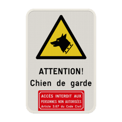 Panneau chien de garde personnalisable et acc&egrave;s interdit