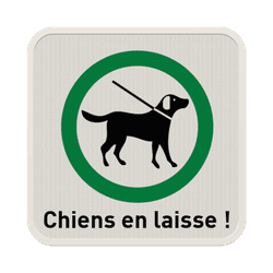 Panneau chiens en laisse obligatoires personnalisable