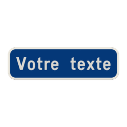 Panneau de Texte Personnalisable - 2 Lignes de Texte Bleu/Blanc