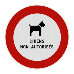 Panneau personnalisable chiens non autoris&eacute;s