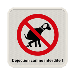 Panneau &ldquo;D&eacute;jections canines interdites&rdquo; &ndash; texte personnalisable