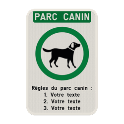 Panneau parc canin personnalisable avec logo