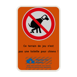 Panneau &ldquo;Pas de d&eacute;jections de chien&rdquo; &ndash; personnalis&eacute; avec logo