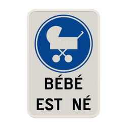 Panneau de Signalisation Personnalis&eacute; &ndash; B&eacute;b&eacute; est N&eacute;