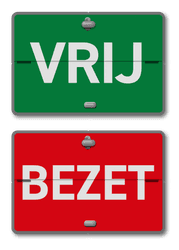 Klapbord DOR 2 standen - groen (vrij) / rood (bezet) 3:2 - reflecterend