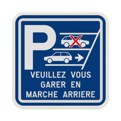 Panneau de stationnement - Veuillez vous garer en marche arri&egrave;re