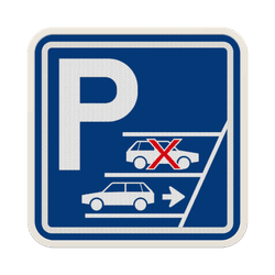 Panneau de stationnement Stationnement en marche arri&egrave;re obligatoire 1:1